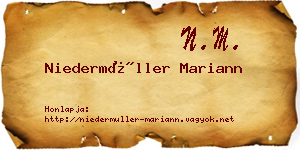Niedermüller Mariann névjegykártya