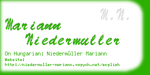 mariann niedermuller business card