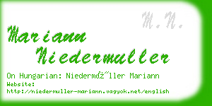 mariann niedermuller business card